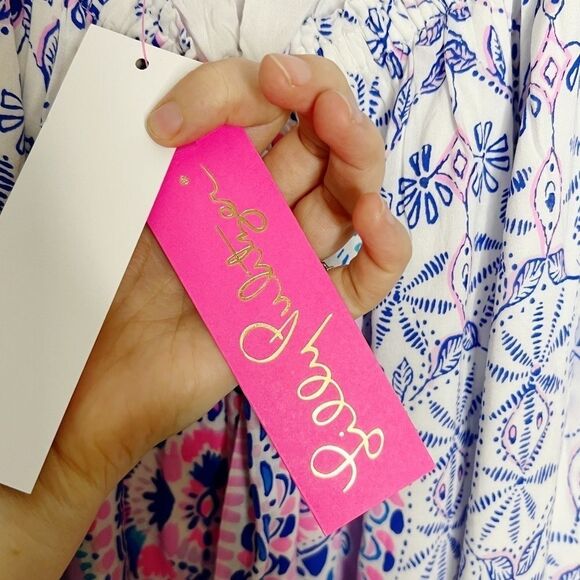 NEW Lilly Pulitzer ABIGALE OFF THE SHOULDER MIDI DRESS White Time To Shine SZ M - Picture 13 of 14